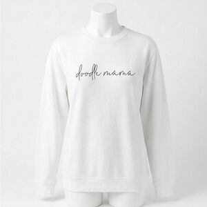Custom White 'Doodle Mama' Sweatshirt Small Shop CottageCore Dog Mom